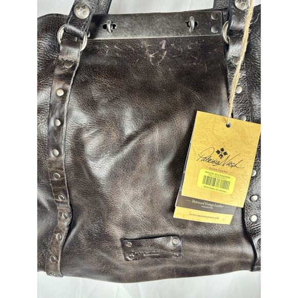 NWT‎ Patricia Nash Benvenuto Tote Distressed Brown Leather Large Shoulder Bag - Picture 9 of 9